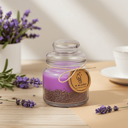 "Lavender Whisper" 300ml. - Świeca sojowa o zapachu lawendy (czas palenia ok. 45h.) - W Zmysłach